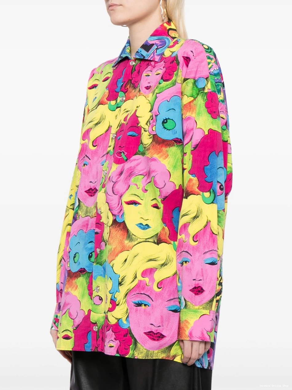 Affordable cotton Betty 1990-2000s Women shirt Versace Boop-print 0708